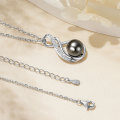S925 Silver Tahitian Seawater Pearl Necklace with Moissanite-0-2