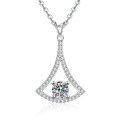 S925 Sterling Silver Moissanite Pendant Necklace, Minimalist Choker-0-3