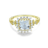 wholesale S925 Sterling Silver Gold-Plated Ring, Ice-Transparent Sugar Cube Topaz Statement Ring Luxury High-End Jewelry Factory Direct Wholesale-Natural Topaz Luxury Women's Ring Size 12