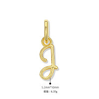 wholesale 925 Sterling Silver Irregular English Letter Pendant Ins Necklace For Women-J-Single Pendant/Gold