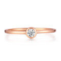 wholesale 18k Rose Gold Classic Minimalist Lab-Grown Diamond Ring 01 Carat Small K Gold Ring for Women-0-1