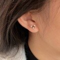 wholesale S925 Sterling Silver Korean Version Cute Bear Earrings for Women, Delicate and Fresh, Versatile Student Ear Accessories-0-4