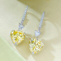 wholesale S925 Sterling Silver 10*10 Heart-Shaped Long Drop Hook Earrings with Pink, White, and Yellow High-Carbon Diamonds-0-7