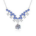 S925 Sterling Silver Moissanite French Luxury Necklace, 1-Carat D Color, Wholesale for Women-0-3
