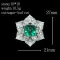 wholesale Gold Plated 925 Silver High Carbon Diamond Emerald Sugarloaf Kellyxie Fashion Versatile Jewelry Women's Ring-0-2