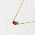 wholesale 18K Gold and 14K White Gold New Simple Garnet Inlaid Necklace for Women, Fresh and Sweet Pendant Gift-0-0