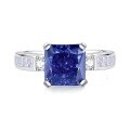 wholesale S925 Sterling Silver High Carbon Diamond Ring Women Tanzanite 8A Zircon Square Ice Flower Cut Color Gemstone Ring Live Streaming Best-Seller Wholesale-0-10