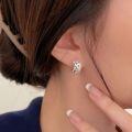 wholesale S925 Sterling Silver Minimalist Braided C-Shaped Stud Earrings Women Korean New Arrival High-End Internet Celebrity Style French Earrings-0-4
