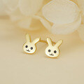 wholesale 925 Sterling Silver Minimalist Zircon Rabbit Small Stud Earrings Wholesale-0-1