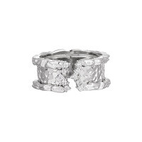 wholesale S925 Sterling Silver 2028 Wide Floral Scale Ring for Women, High-End Sense, Niche Personality, Ins Light Luxury Flash Crystal Ring-Platinum [No. 14/Adjustable] Opening adjustable