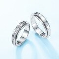 wholesale S925 Sterling Silver Korean and Japanese New Light Luxury Jewelry Minimalist Geometric Unisex Couple Moissanite Rings Wholesale-0-3