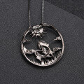 wholesale 925 Silver Chinese Style Zodiac Horse Pendant with Natural Gemstone-0-3