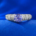 wholesale S925 purple high-carbon diamond ring, fully set with 6*6, available for live broadcast drop shipping-0-5