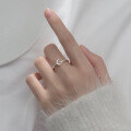 wholesale S925 Silver Nalan Simple Sweet Diamond-Inlaid Moon Ring, Crescent Finger Ring J8400-0-3