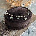 wholesale S925 Gold-Plated Metal, Dreamy Opal Bracelet Bead Chain, Light Luxury, Sparkling Stackable Fashion Gift-0-3
