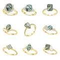 wholesale S925 Sterling Silver Natural Moss Agate Ring Colorfast Cross-Border Wholesale Live Stream Gemstone Ring-0-0