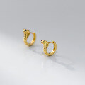 wholesale S925 Sterling Silver Fashion Striped Cobra Ear Clasp Small Design Earrings for Women M05198-0-2