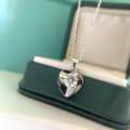 wholesale S925 Sterling Silver Moissanite Blooming Heart Necklace, MinimalistSilver Pendant, Romantic Gift for Girlfriend-0-1