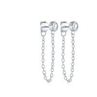 wholesale S925 Sterling Silver Trendy Drop Earrings, Lightweight Luxury, Versatile Ear Pins And Clasps-Platinum