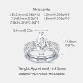 S925 Silver Stackable Moissanite Ring for Women, Tarnish-Resistant Cross-Border Light Luxury-0-4
