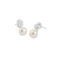 wholesale S925 Sterling Silver ET436 Korean Version Ins Niche Design Minimalist Irregular Freshwater Pearl Textured Stud Earrings for Women-0-4