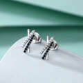 wholesale 925 Sterling Silver Minimalist Zircon Stud Earrings for Women, Small and Unique Design, European and American X Letter Earrings, High-end and Exquisite Personality Earrings-0-1