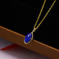 wholesale Japanese CIR Series Double-sided Pendant in Metal, featuring a minimalist and versatile design with lapis lazuli, white shell, and crystal, new style collarbone necklace-0-2