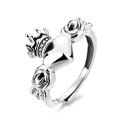 wholesale S925 Sterling Silver Vintage Rose Pattern Crown Heart Ring Trendy Hip Hop Punk Unisex Index Finger Ring-0-6