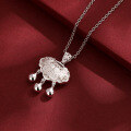 wholesale 990 Sterling Silver Baby Longevity Pendant, Girls' Hollow-Out Fortune Lock, Infant Silver Locket for Full Moon Gift-0-0