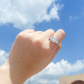 S925 Sterling Silver Square Zircon Ring, Cross-border Supply, Flashy & Minimalist Style-0-2