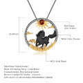 wholesale 925 Silver Chinese Style Zodiac Horse Pendant with Natural Gemstone-0-0
