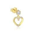 wholesale S925 Sterling Silver Sweet Heart Earrings For Women, Simple And Luxurious Zircon Studded, Fashionable And Versatile-0-1