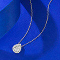 wholesale Metal material first: Mu Jing Jewelry New High Carbon Diamond 8*10mm Pear Shape Teardrop Necklace Women's Collarbone Chain European and American Style Pendant-0-2