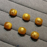 wholesale S925 silver gold-plated natural tiger's eye through-hole barrel beads DIY semi-finished accessories for bracelets and necklaces-Demon Eye