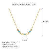wholesale S925 Sterling Silver Retro Style Turquoise Fishtail Fringe Earrings And Necklace Set,。-A4318_White Zirconium_18K Yellow Plating_Swimming Paint_Palladium Base_Epoxy Resin 925 Silver
