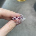 S925 Silver Women's Ring with 02ct Lab Ruby, Minimalist and Luxe-0-1