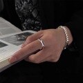 wholesale Metal material cross-border Korean-style interwoven diamond ring women's retro ins minimalist fashion vintage-inspired openable jewelry wholesale-0-0
