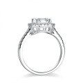 S925 Silver Moissanite Ring 3ct Asscher Cut-0-3