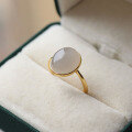 wholesale S925 silver inlaid natural Hetian jade icy lavender cabochon ring, lavender pigeon egg ring-0-5