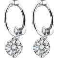 wholesale Sterling Silver Ear Clasp for Women, Korean Style Fashion Minimalist Diamond Inlaid Ear Clasp, Elegant and Unique Small Earrings G0560-0-4