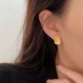 wholesale S925 Sterling Silver Geometric Irregular Gold Earrings for Women, Spring Summer Ins Trendy New Versatile Studs-0-4