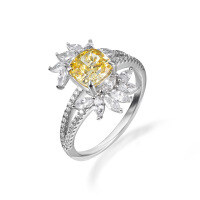 wholesale S925 Sterling Silver Ring with Ice-Cut High Carbon Diamond, Ins Light Luxury Premium Proposal Engagement Ring-Style 4 (4g)  Size 11