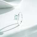 Sterling Silver 18K Gold Plated Square Prong D Color Moissanite 7X7 2 Carat Ring-0-2