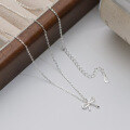wholesale S925 Sterling Silver Ins Style Fashion Versatile Necklace Minimalist Bow Choker Y01522-0-2