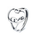 wholesale S925 Sterling Silver European and American Minimalist Ins Style Linear Face Creative Fashion Index Finger Open Ring for Women-0-4