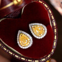 wholesale S925 Sterling Silver All-Over Red Elk Drop French Style Light Luxury Stud Earrings, Versatile Fashion Commuting New Earrings-BE0077-Platinum 925 Silver