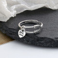 wholesale S925 Sterling Silver Fashion Arrow-Pierced Heart/ Pin Good Luck Heart Ring Trendy Street Style Ring for Women-0-3