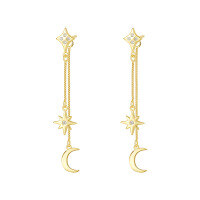 wholesale S925 Sterling Silver-E2736-Gold 925 Silver