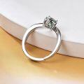 wholesale S925 Silver Adjustable 1 Carat Green Moissanite Crown Four-Prong Ring with GRA Certificate-0-3