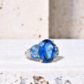 wholesale S925 sterling silver ring with a luxurious 7ct lab-grown blue spinel gemstone, trending2024-0-2